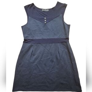 Cherry Bobin Navy Sheath Dress with buttons - L